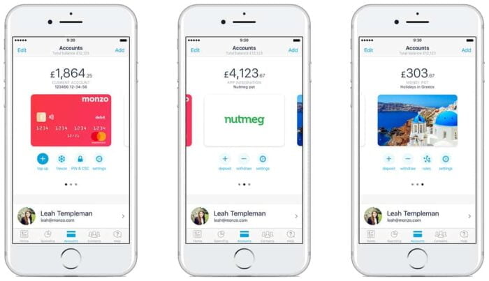 Monzo pots in banking app